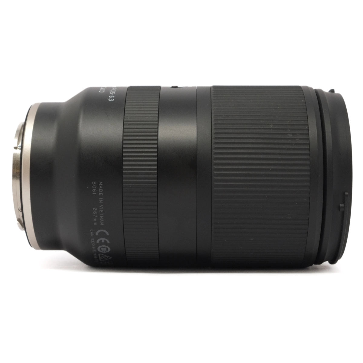 Used Tamron 18-300mm f3.5-6.3 Di III A VC VXD lens for Sony E - side angle