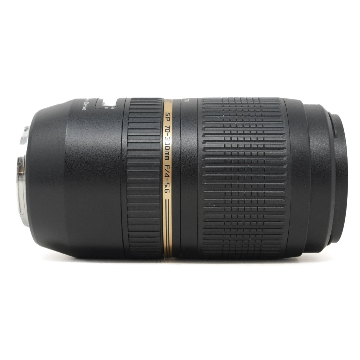 Camera lens with specifications on a white background