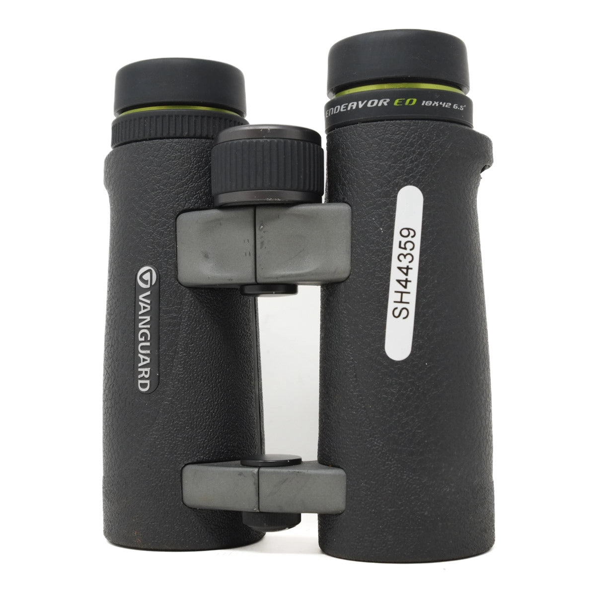 Black binoculars with Vanguard logo on a white background