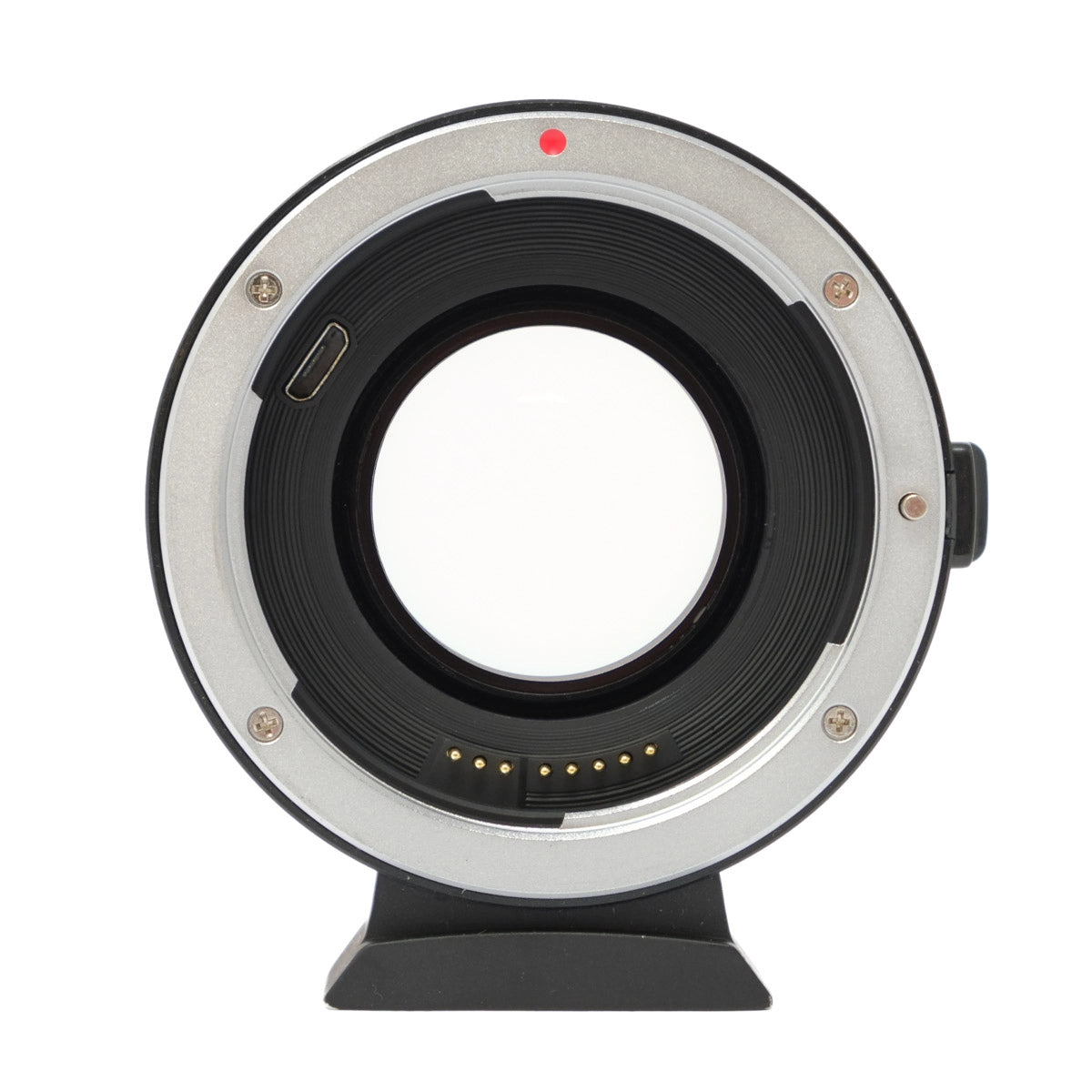 Camera lens adapter on a white background