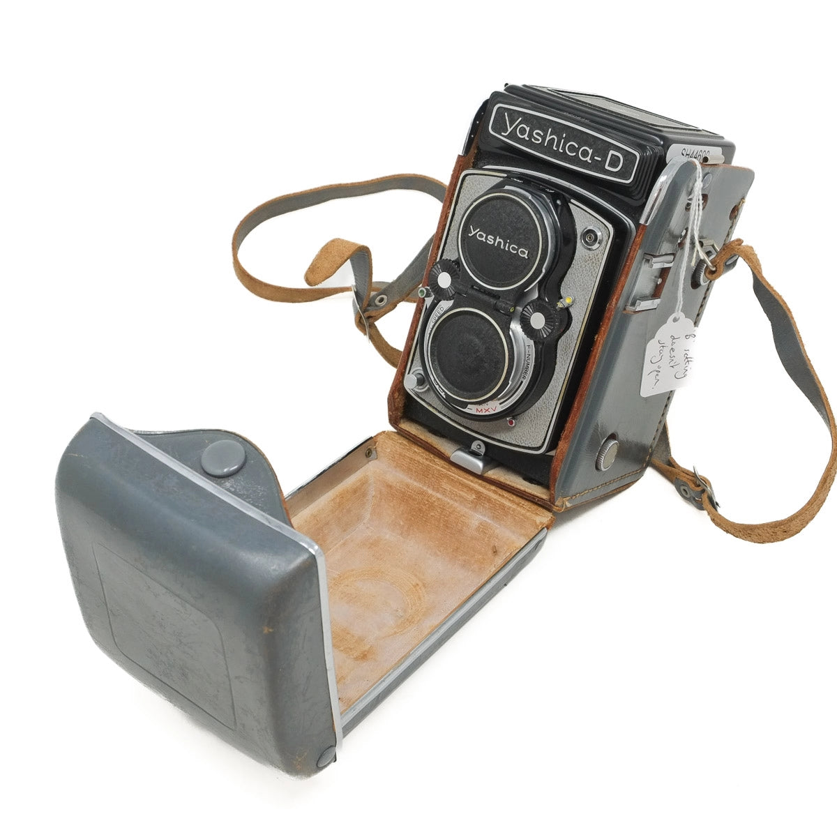 Vintage Yashica-D camera on a white background