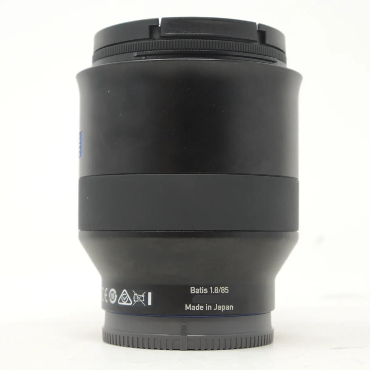 Used Zeiss Batis Sonnar 85mm F1.8 T* lens in Sony E Mount - side angle