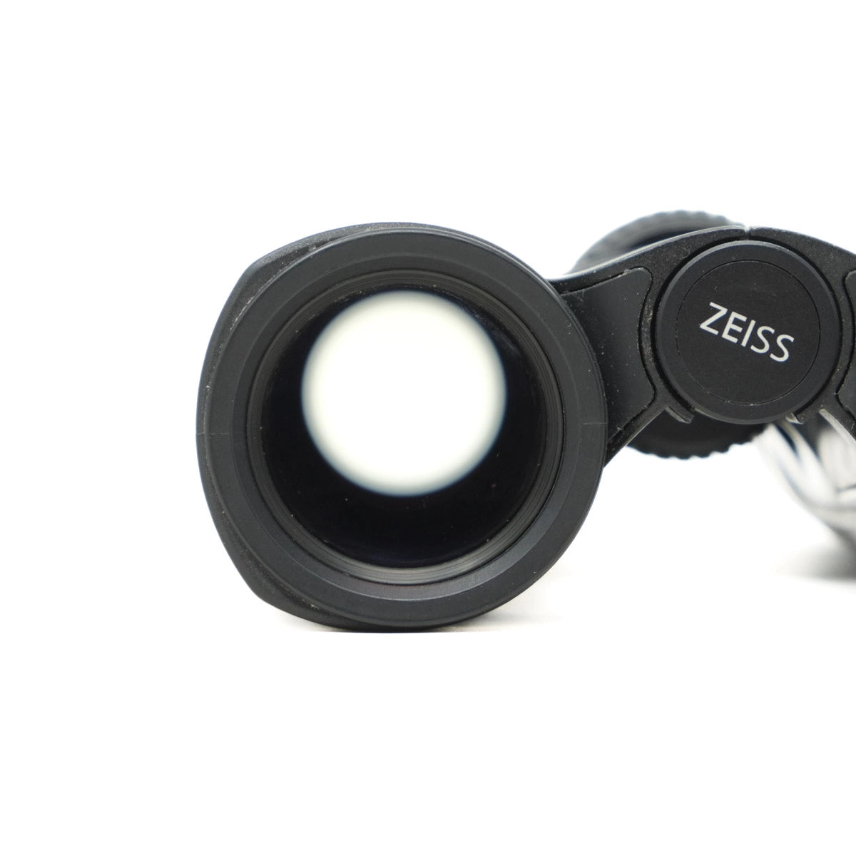 Black binoculars with 'ZEISS' branding on a white background