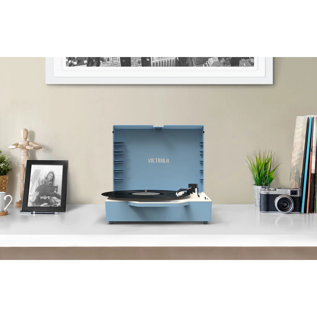 Victrola Re-Spin Sustainable Bluetooth Suitcase LP Record Player - Blue