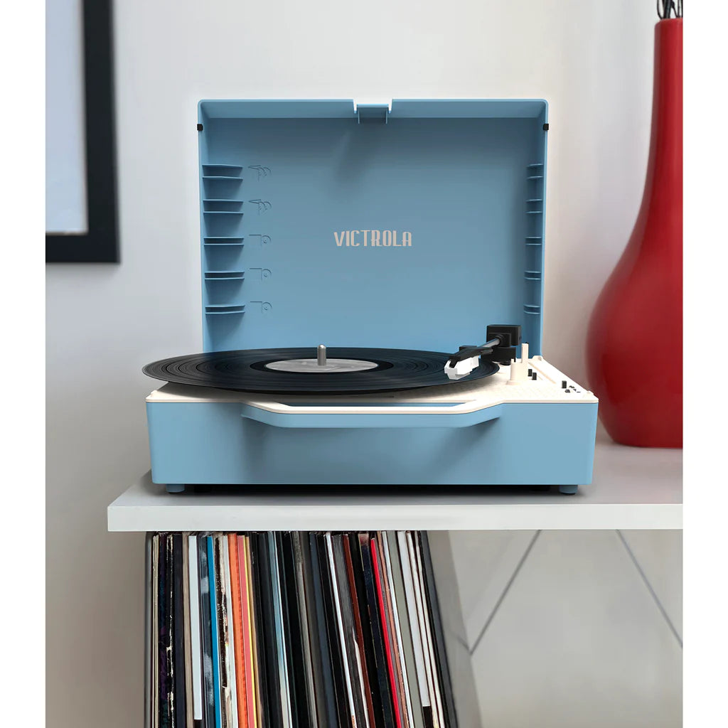 Victrola Re-Spin Sustainable Bluetooth Suitcase LP Record Player - Blue