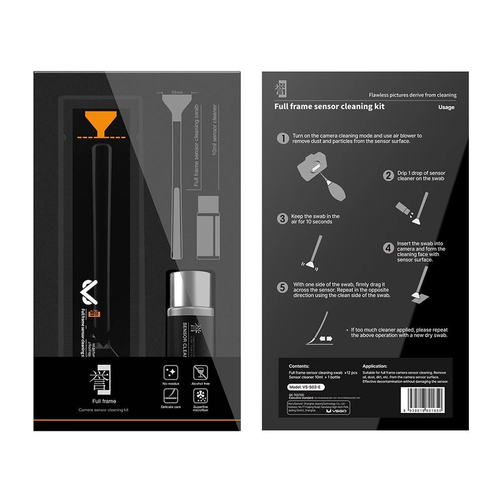 VSGO Full-Frame Sensor Cleaning Rod Kit angle of box