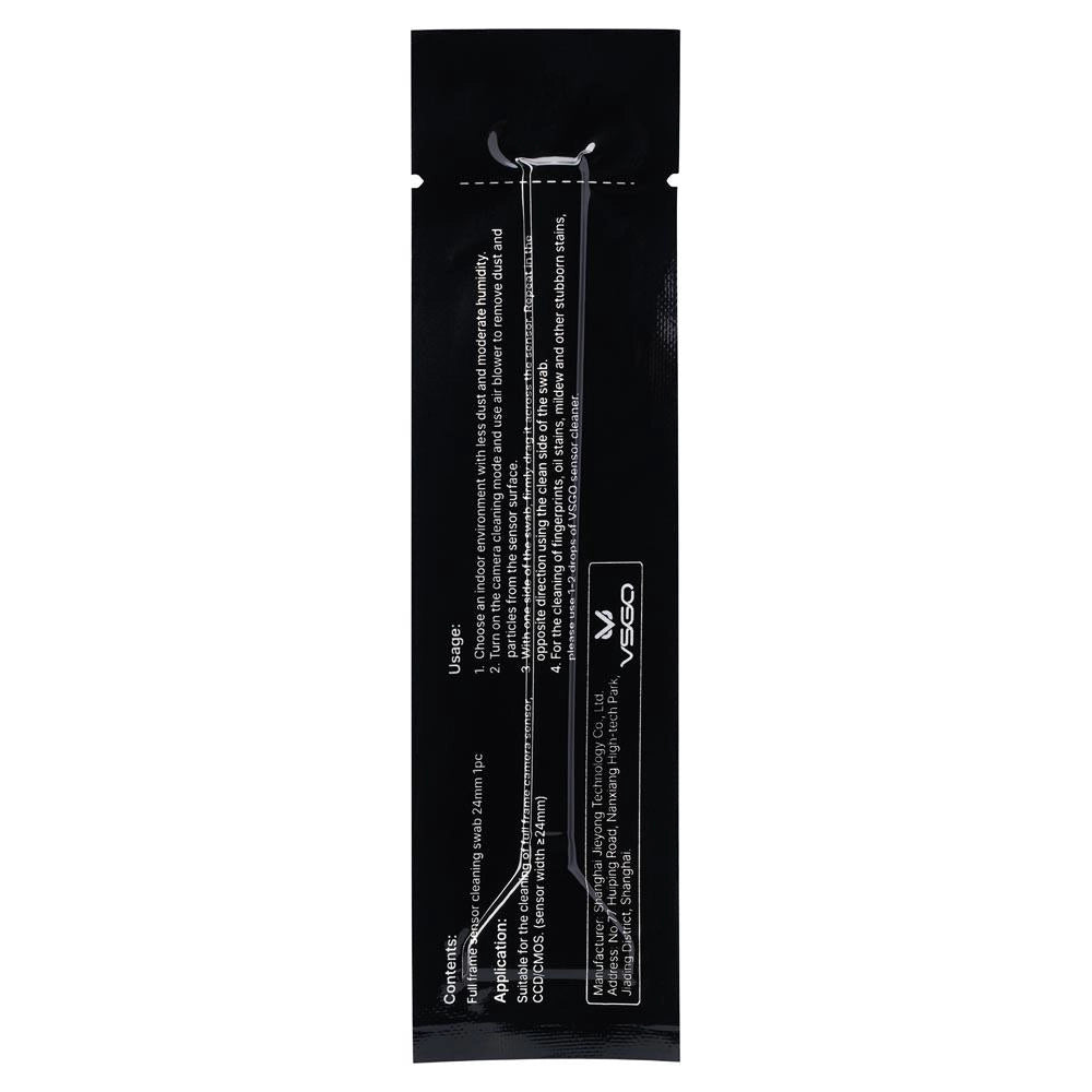 VSGO Full-Frame Sensor Cleaning Rod Kit back angle of sensor swob