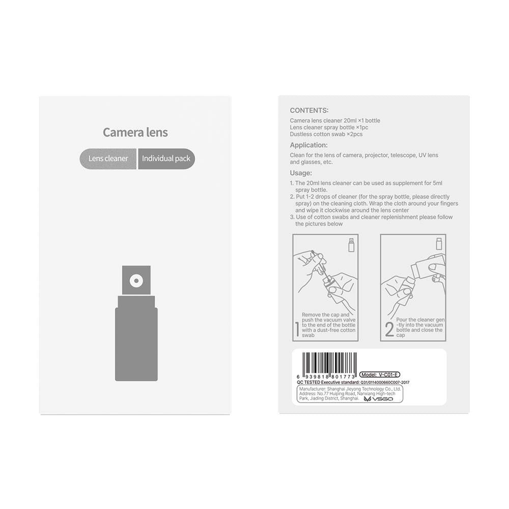 VSGO Lens Cleaning Kit front and back angle of box