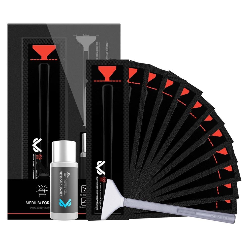 VSGO Medium Format Sensor Cleaning Rod Kit front angle of box and contents