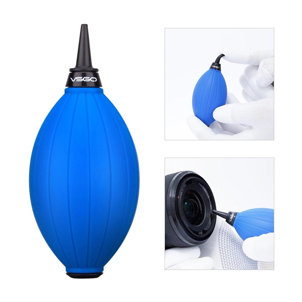 VSGO Optical cleaning kit travel edition-Blue close up of lens puffer