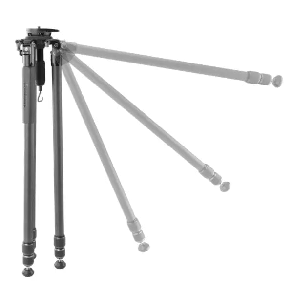 Camera tripod on a white background
