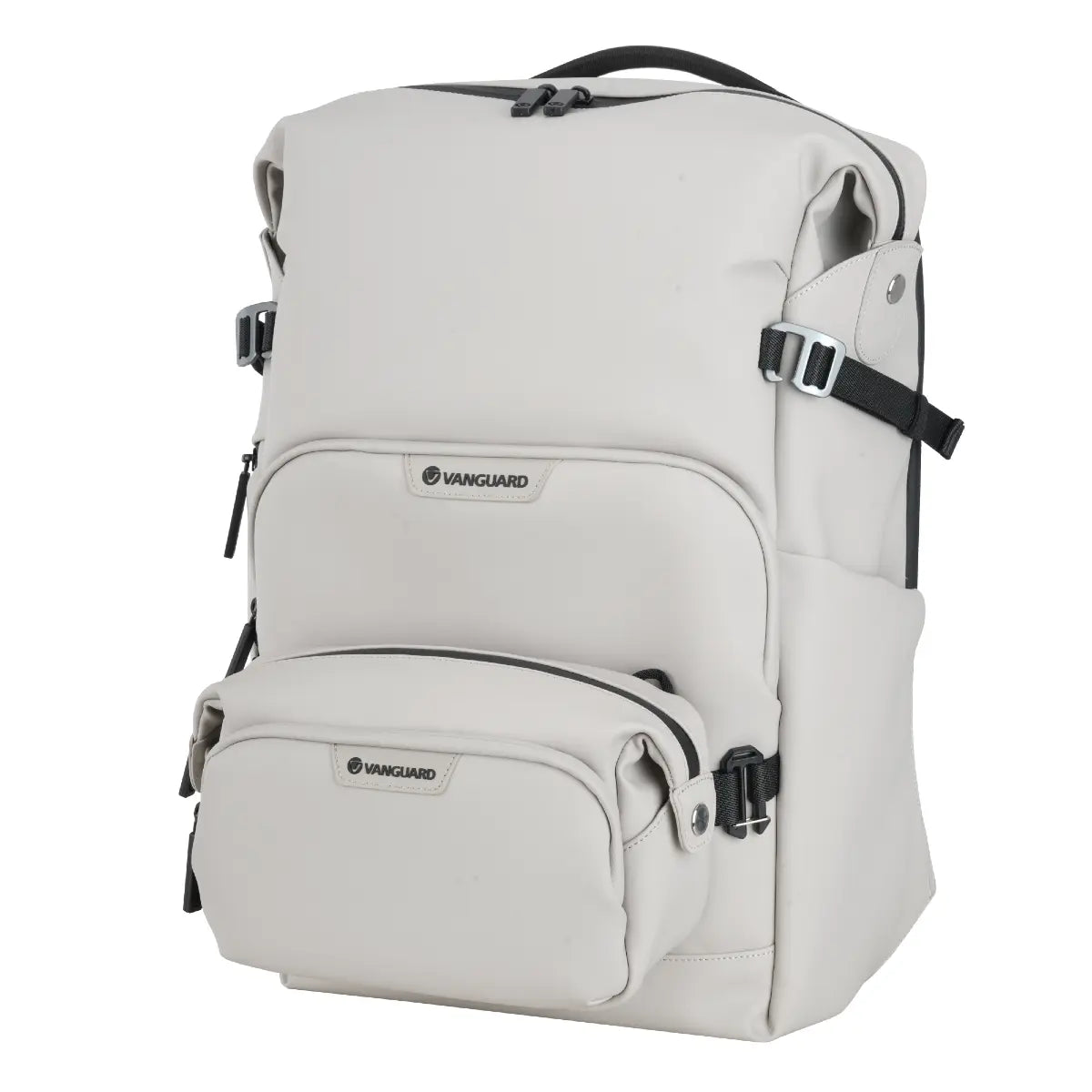Gray backpack with Vanguard logo on a white background