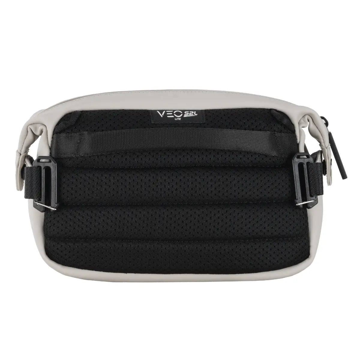 Black pouch with a white border on a white background