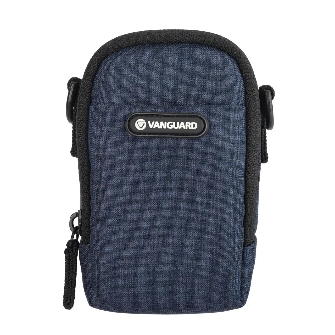 Blue camera case with Vanguard logo on a white background