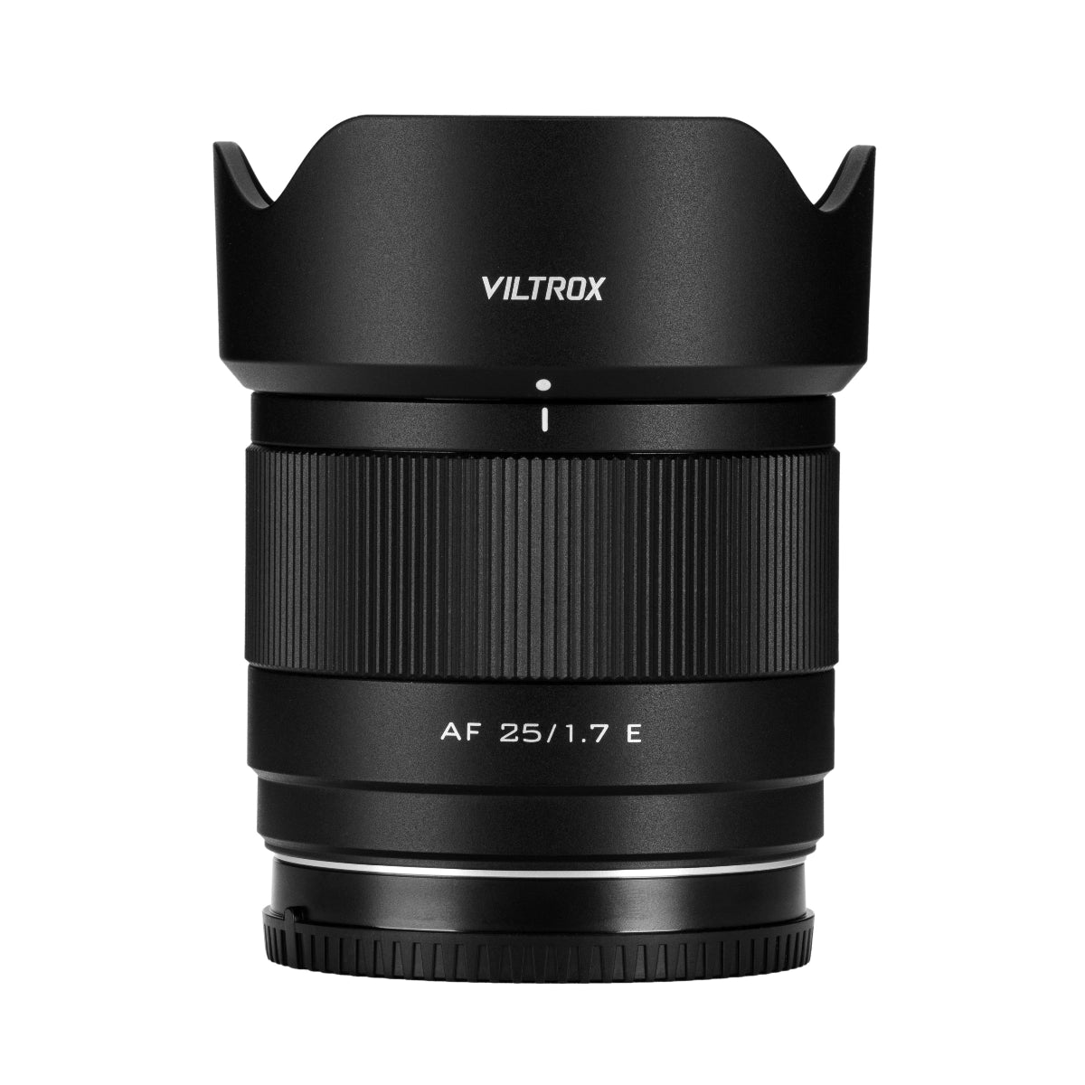 Viltrox AF 25mm F1.7 Lens - Sony E Mount top angle with lens hood