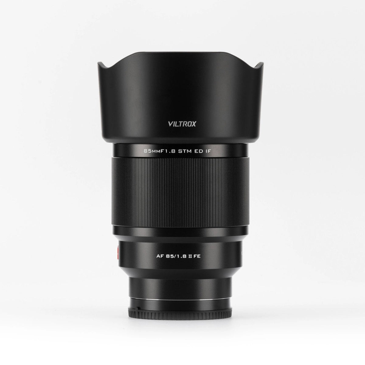 Viltrox AF 85mm f1.8 FE II Lens - Sony E top agnle with lens hood