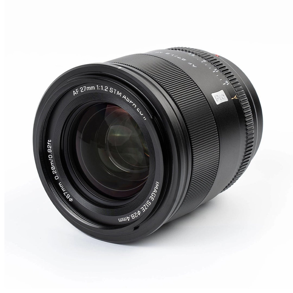 Viltrox XF 27mm F1.2 Mount Lens - Fujifilm right angle from front