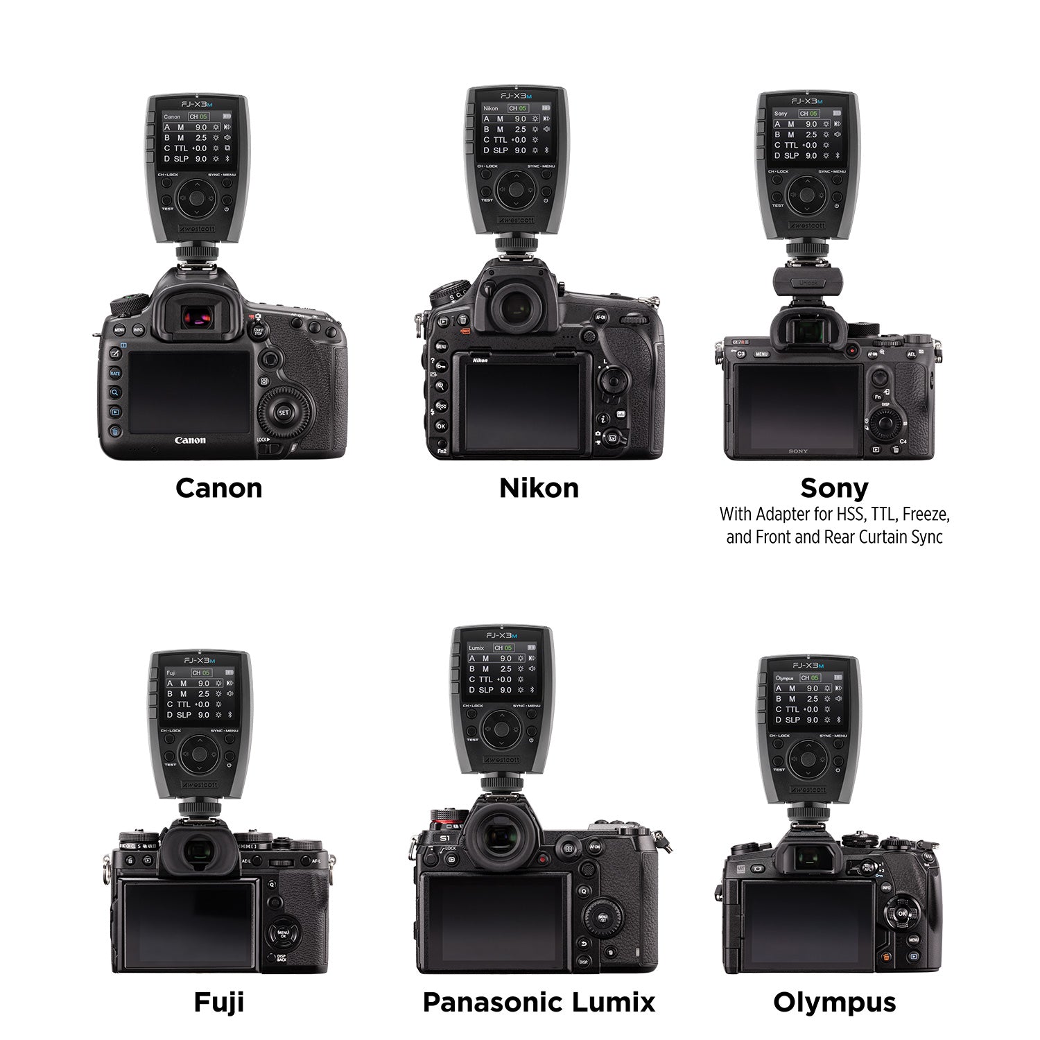 Westcott FJ-X3m Universal Wireless Flash Trigger 4785 product photo of all compatible camera brands