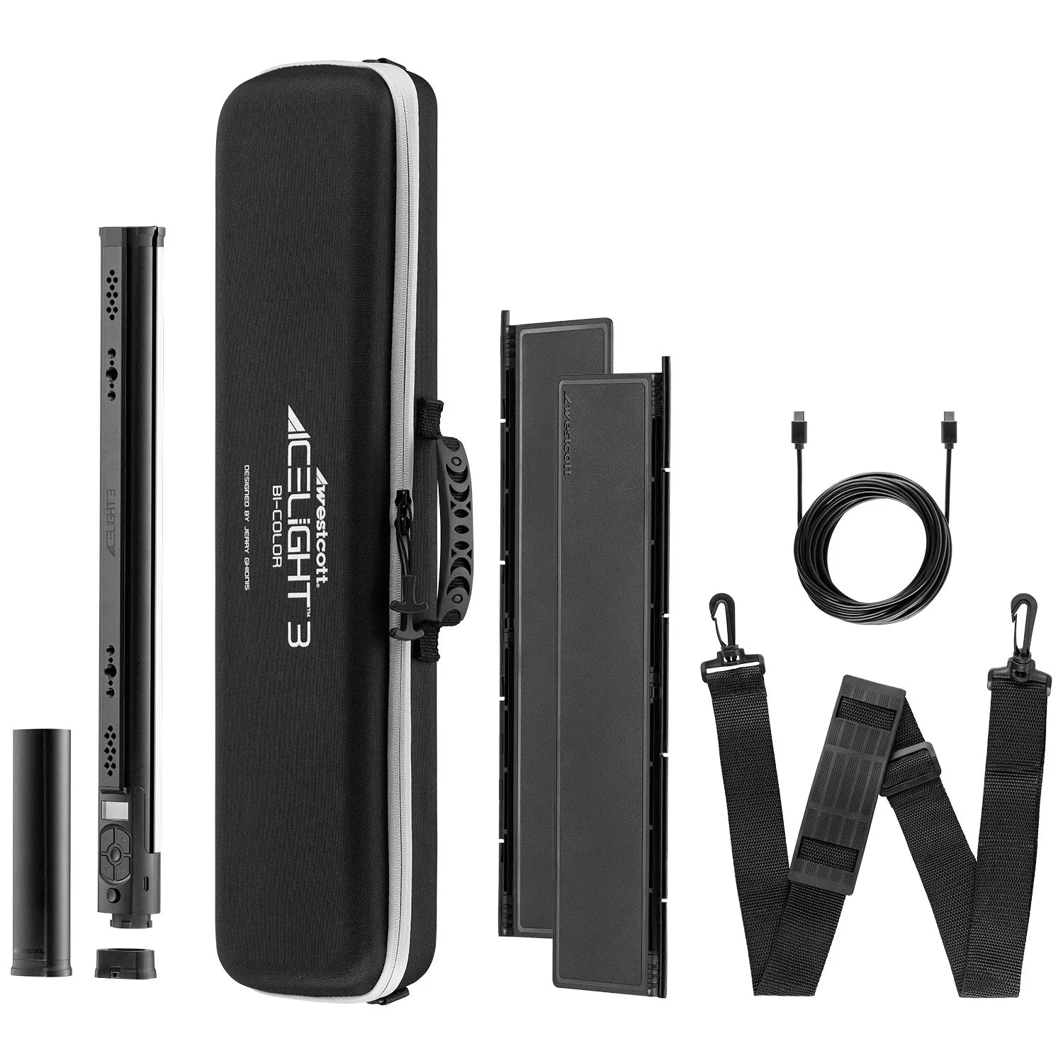 Westcott Ice Light 3 Bi-Color LED Lighting Kit with Battery Grip & Barndoors