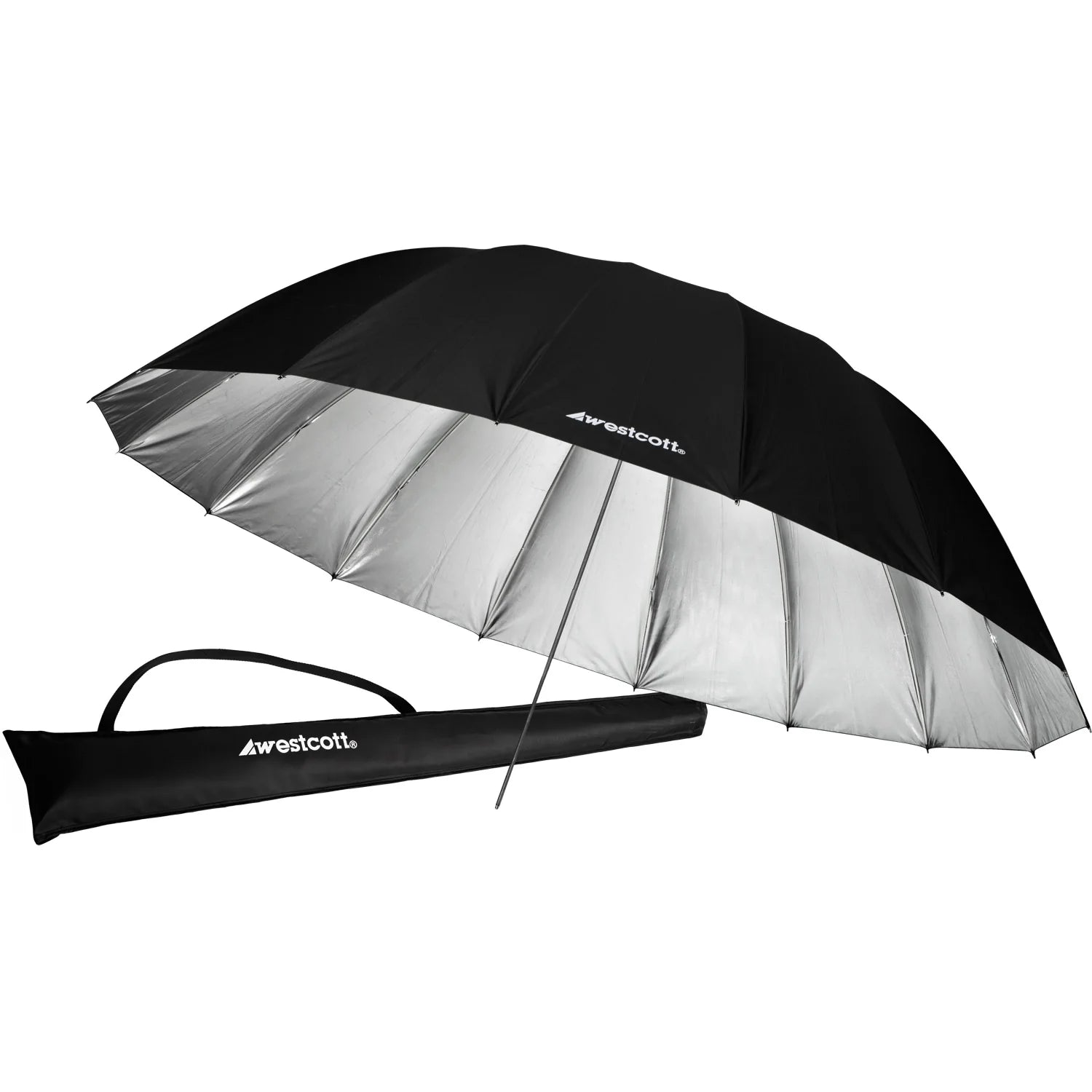 Westcott 4633 7-Feet Silver with Black Cover Parabolic Umbrella
