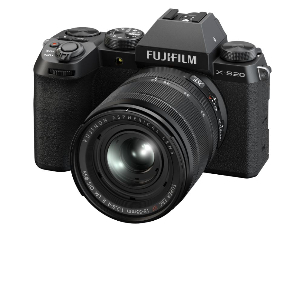 Fujifilm X-S20 mirrorless camera with XF 18-55mm F2.8-4 R lens - Black