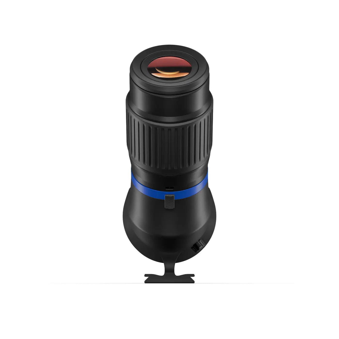 Black monocular telescope on a white background