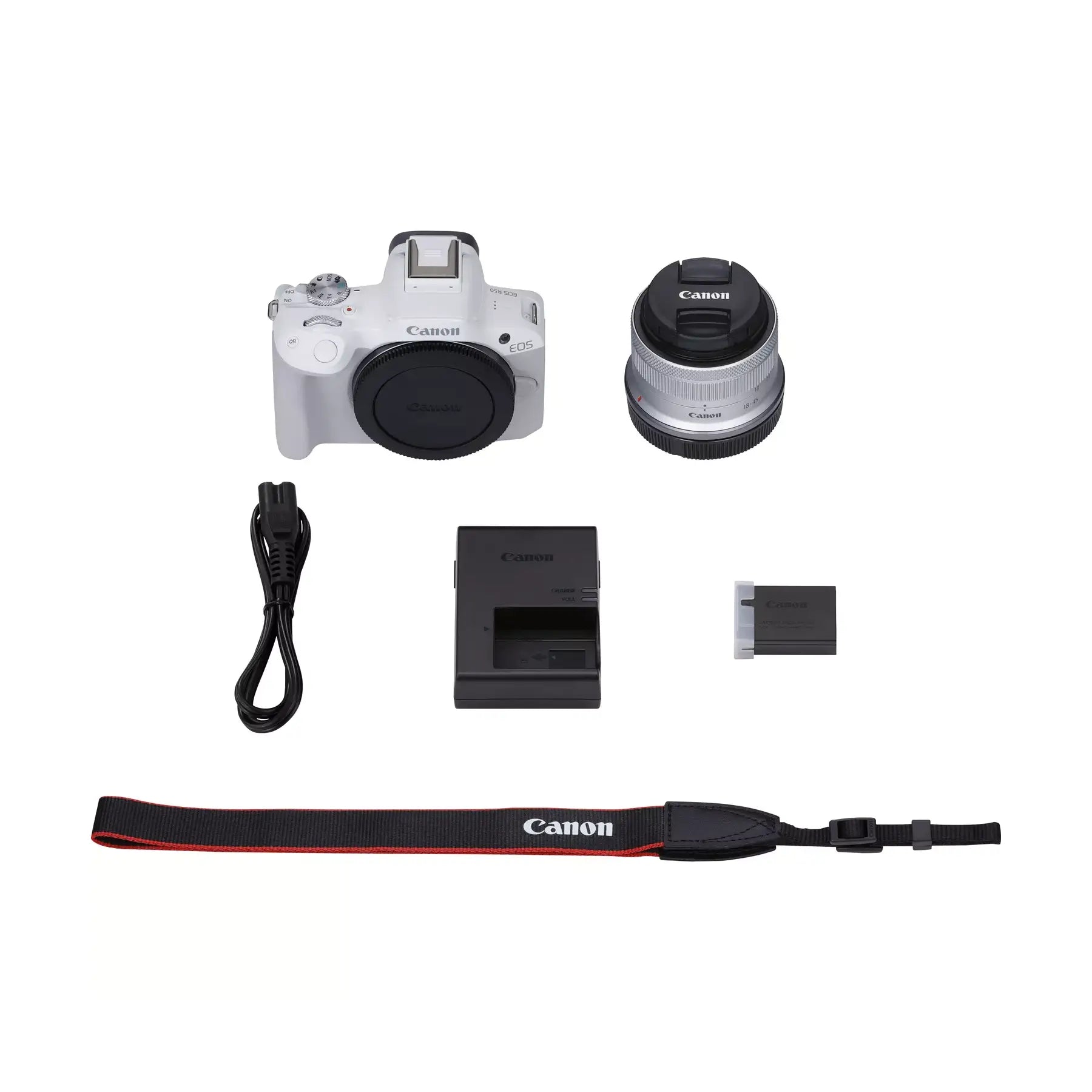 Canon EOS R50 Camera with RF-S 18-45mm Lens Kit - White