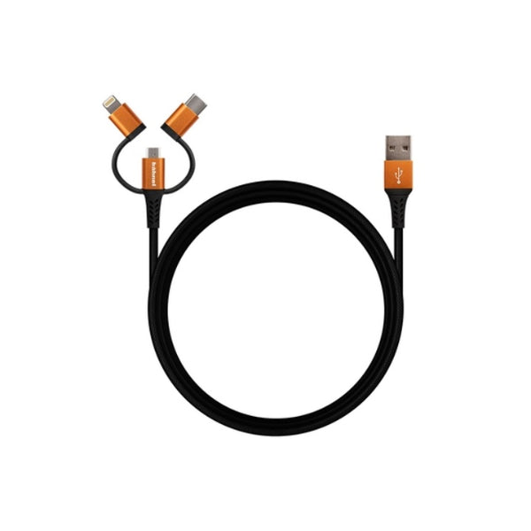 Hahnel 3-in-1 Tough Lightning/Micro USB/USB-C Cable
