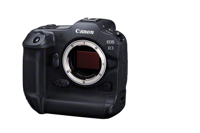 Canon EOS R3 Mirrorless Camera - Product Photo 2 - Front side view of the camera with the internal components and sensor visible.
