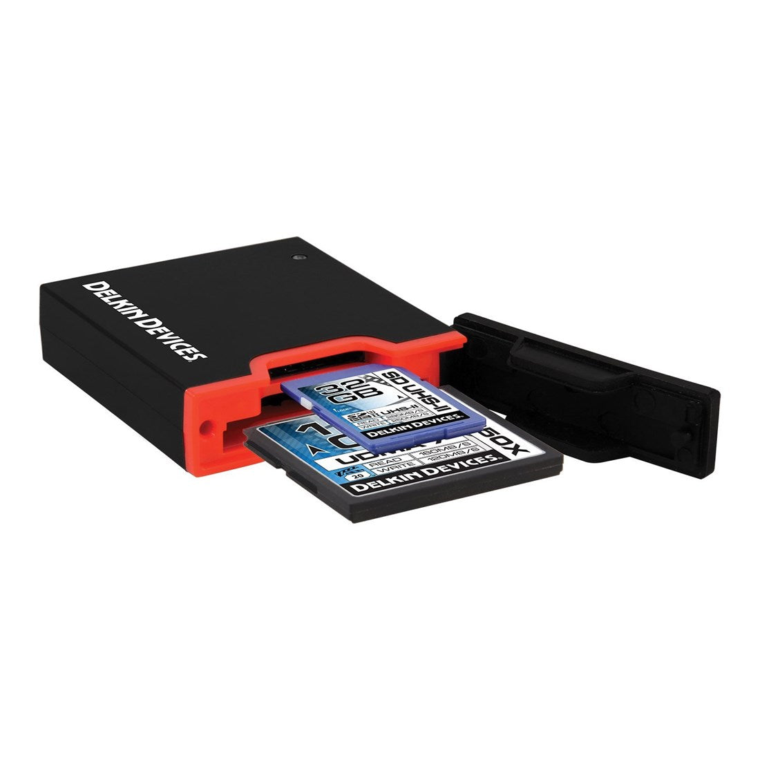 Product Image of Delkin USB 3.0 Dual Slot SD UHS-II and CF Memory Card Reader - Black