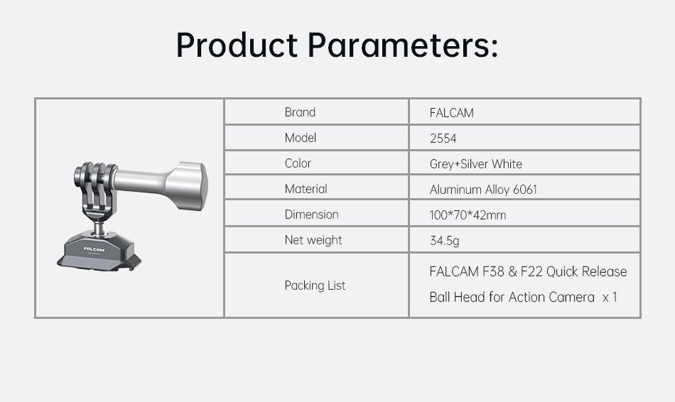 Falcam F22 & F38 Quick Release Ball Head For Action Camera 2554
