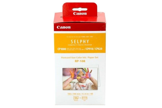 Canon SELPHY CP1300 Compact Photo Printer - Black & RP-108IN Ink & paper pack