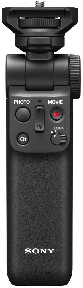 Sony Shooting Grip With Wireless Remote Commander GP-VPT2BT - Product Photo 1 - Front view of the camera grip with the controls and mounting points visible