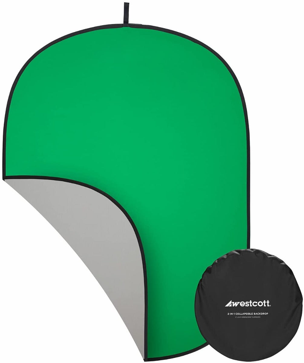 Product Image of Westcott Collapsible 2-in-1 Grey & Green Screen Backdrop (5' x 6.5') 336