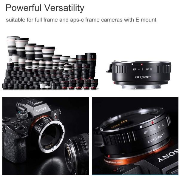 K&F Concept Canon EF to Sony E NEX Auto Focus Lens Mount Adapter