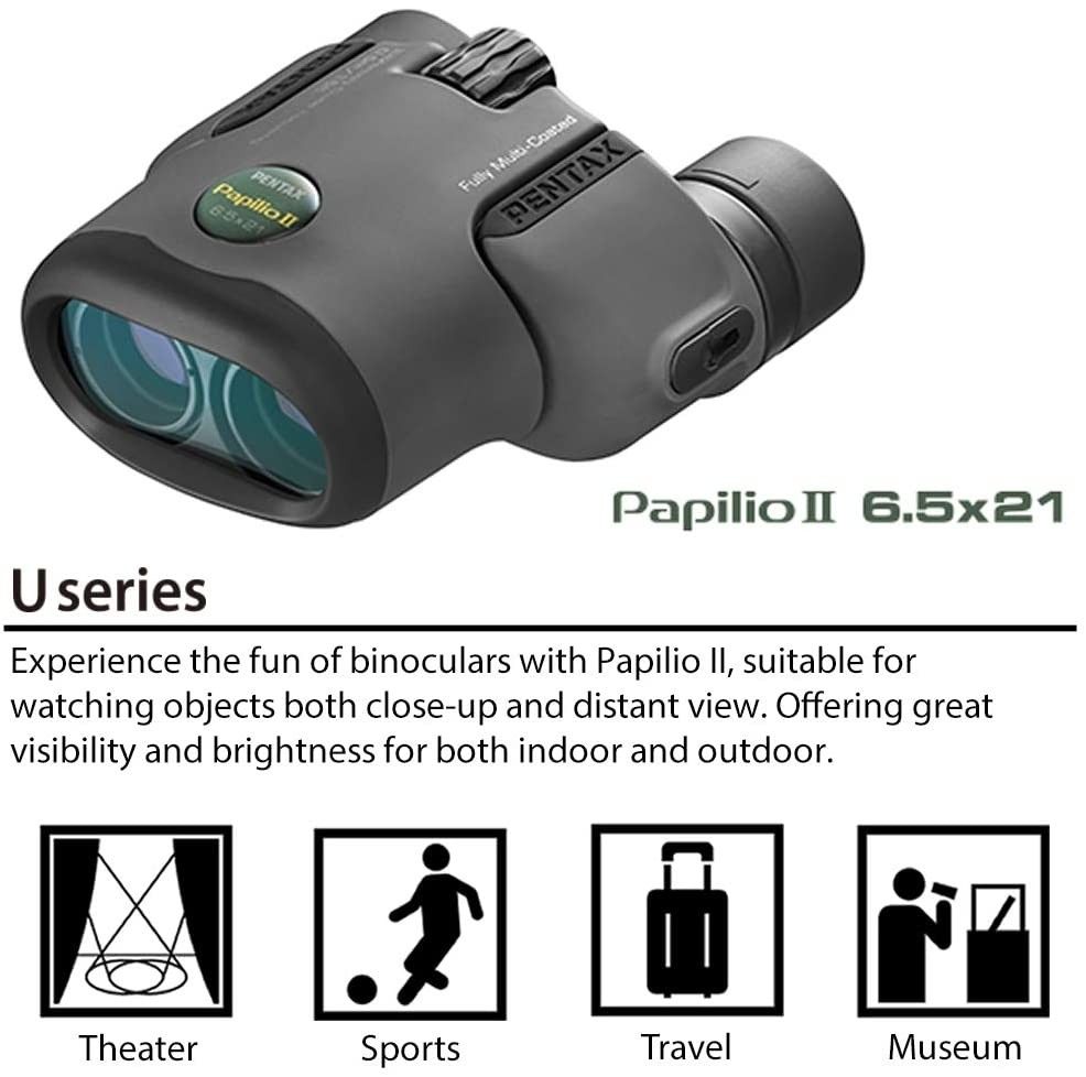 Pentax Papilio II 6.5x21 Binoculars - Grey