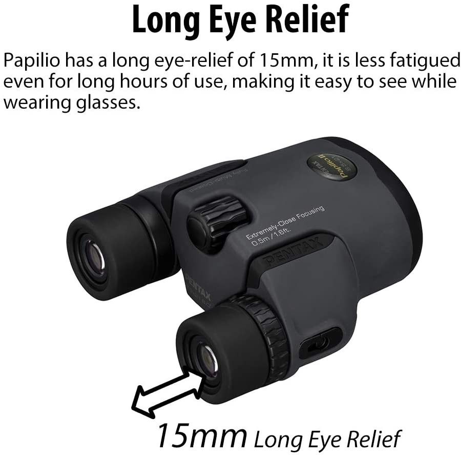 Pentax Papilio II 6.5x21 Binoculars - Grey