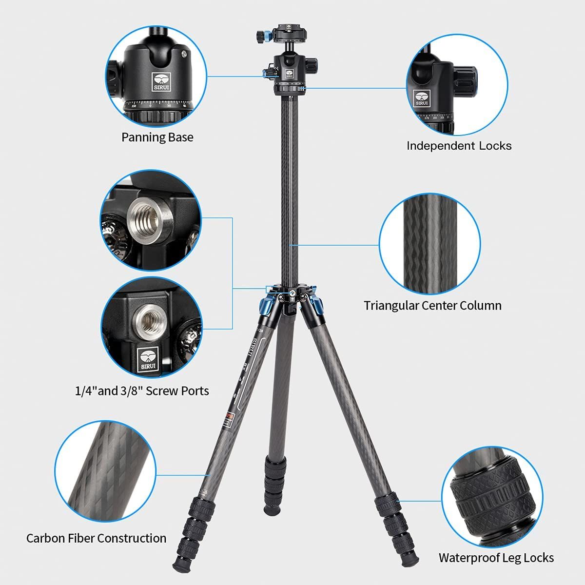 SIRUI Superb Travler 124 Carbon Fibre Tripod with ST-10X Ball Head