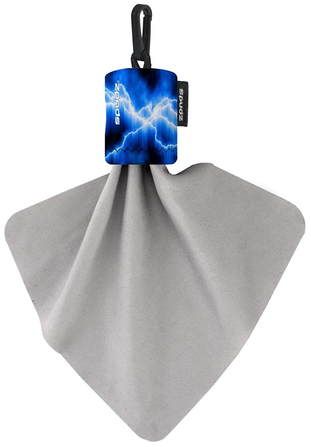 Spudz 6x6 Micro Fibre Lens Cloth In Pouch - Blue Lightning