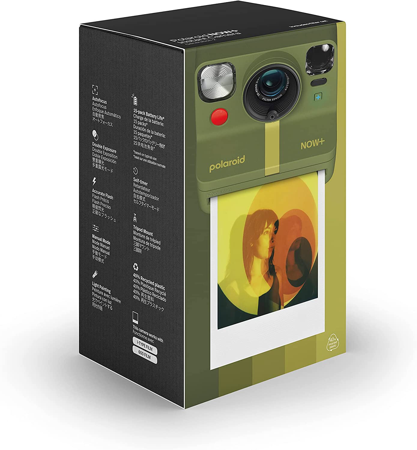 Polaroid Now+ Generation 2 i-Type Instant Camera + 5 Lens Filters - Forest Green