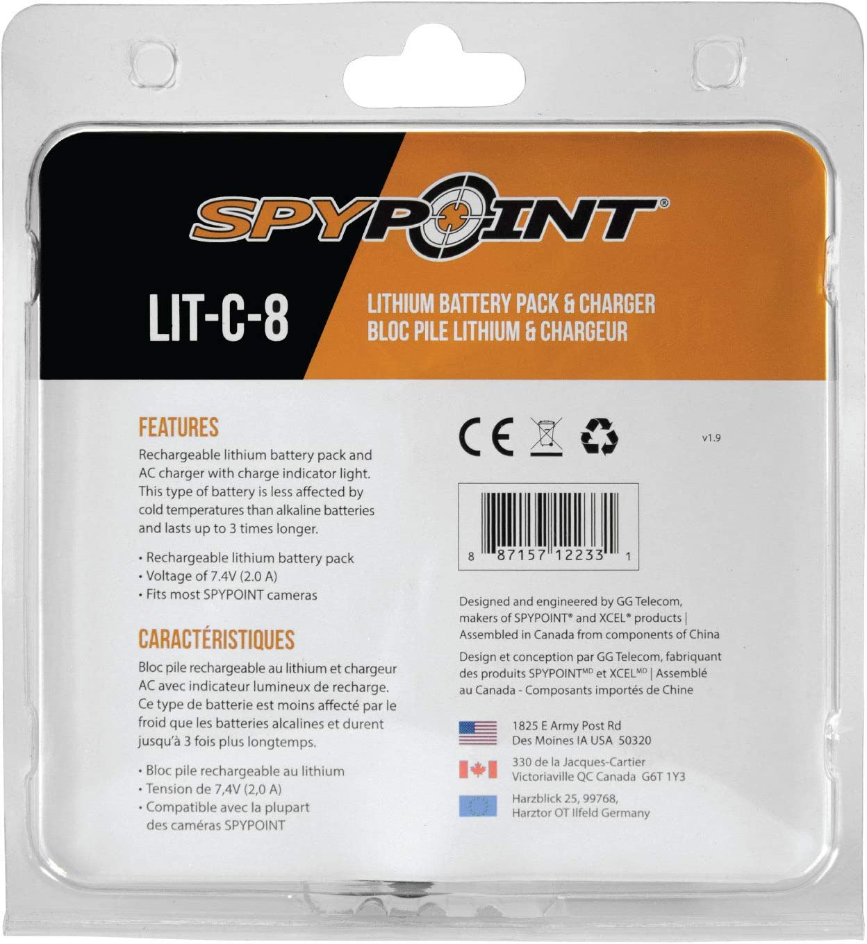 Spypoint 2000mAh Lithium Battery Pack and Charger