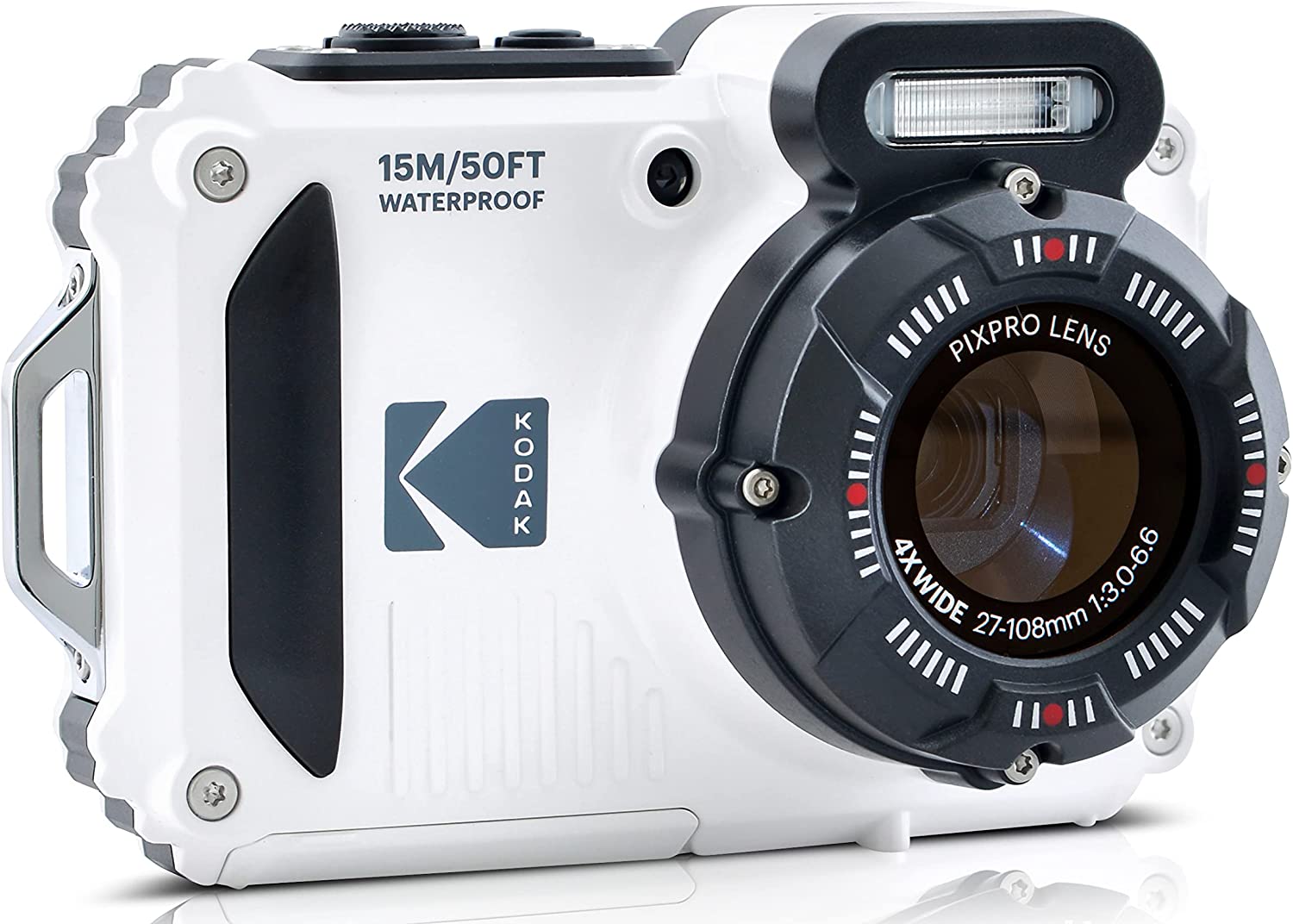 Kodak PIXPRO WPZ2 16MP 4x Zoom Tough Compact Camera - White