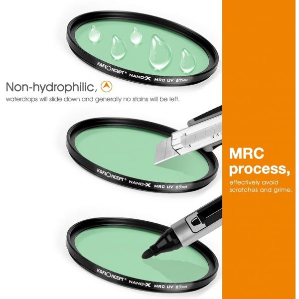 K&F Concept Super Slim Glass UV Lens Filter Nano-X MRC Series 82mm