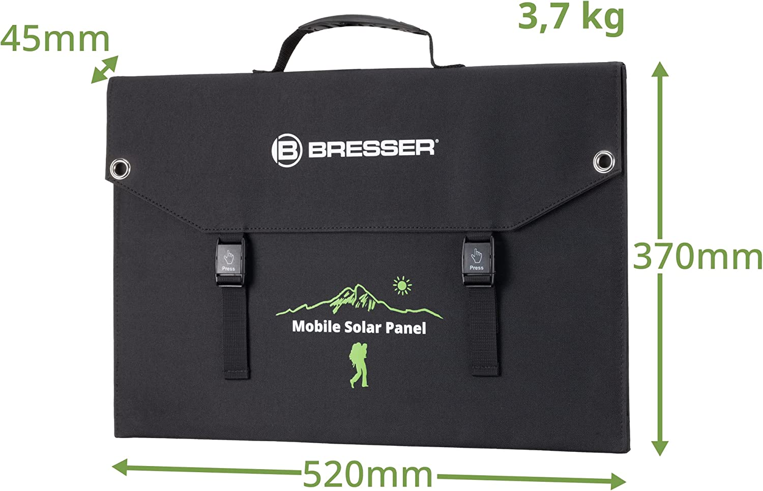 BRESSER Mobile Solar Charger 90 Watt with USB and DC output