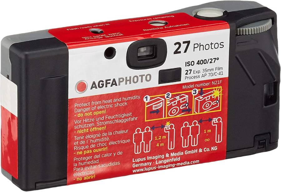 Agfa LeBox Single Use Disposable Camera with Flash 27 exposures