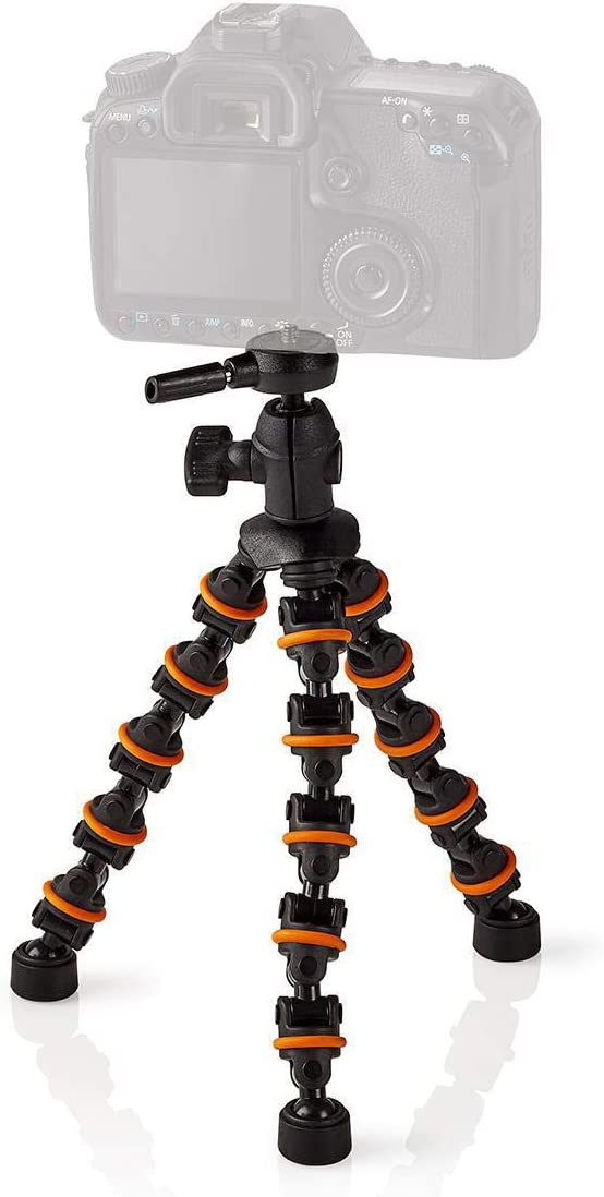 Product Image of Nedis Mini Tripod Flexible 26 cm Non-skid Feet for Max 1 kg Photo & Video Cameras, Black & Orange