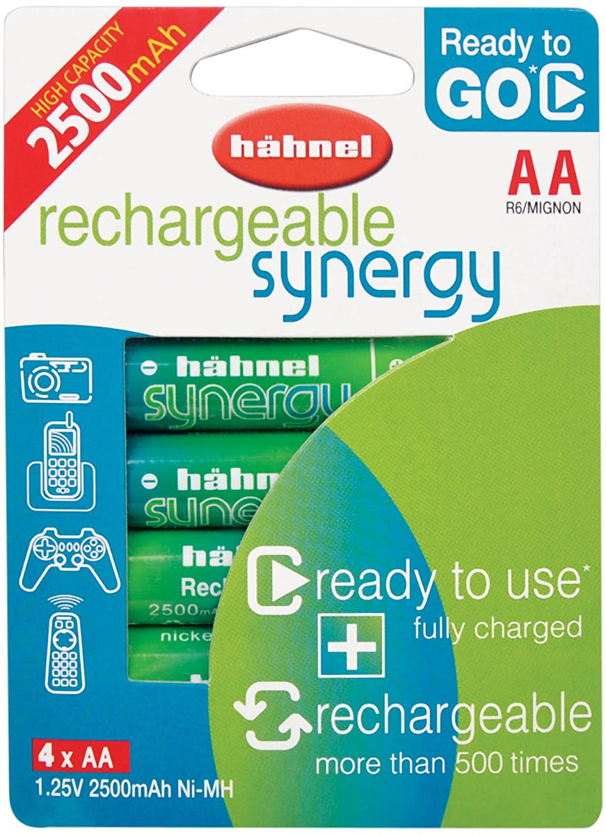 Product Image of Hahnel Synergy AA 2500mAh Rechargeable Batteries (Blister Pack of 4)