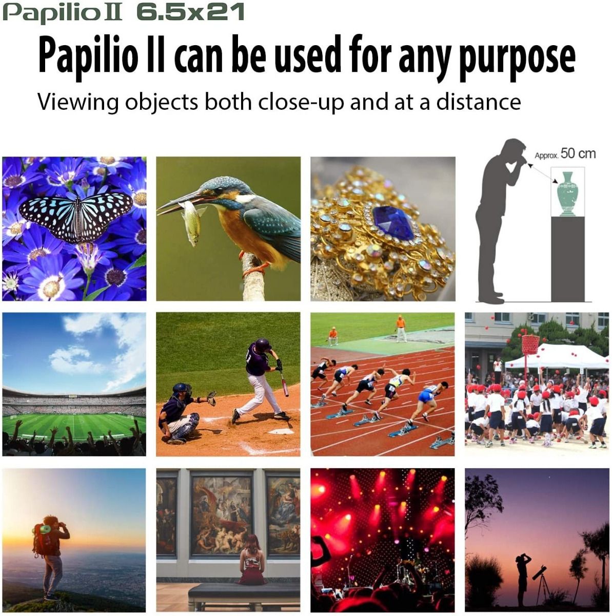 Pentax Papilio II 6.5x21 Binoculars - Grey