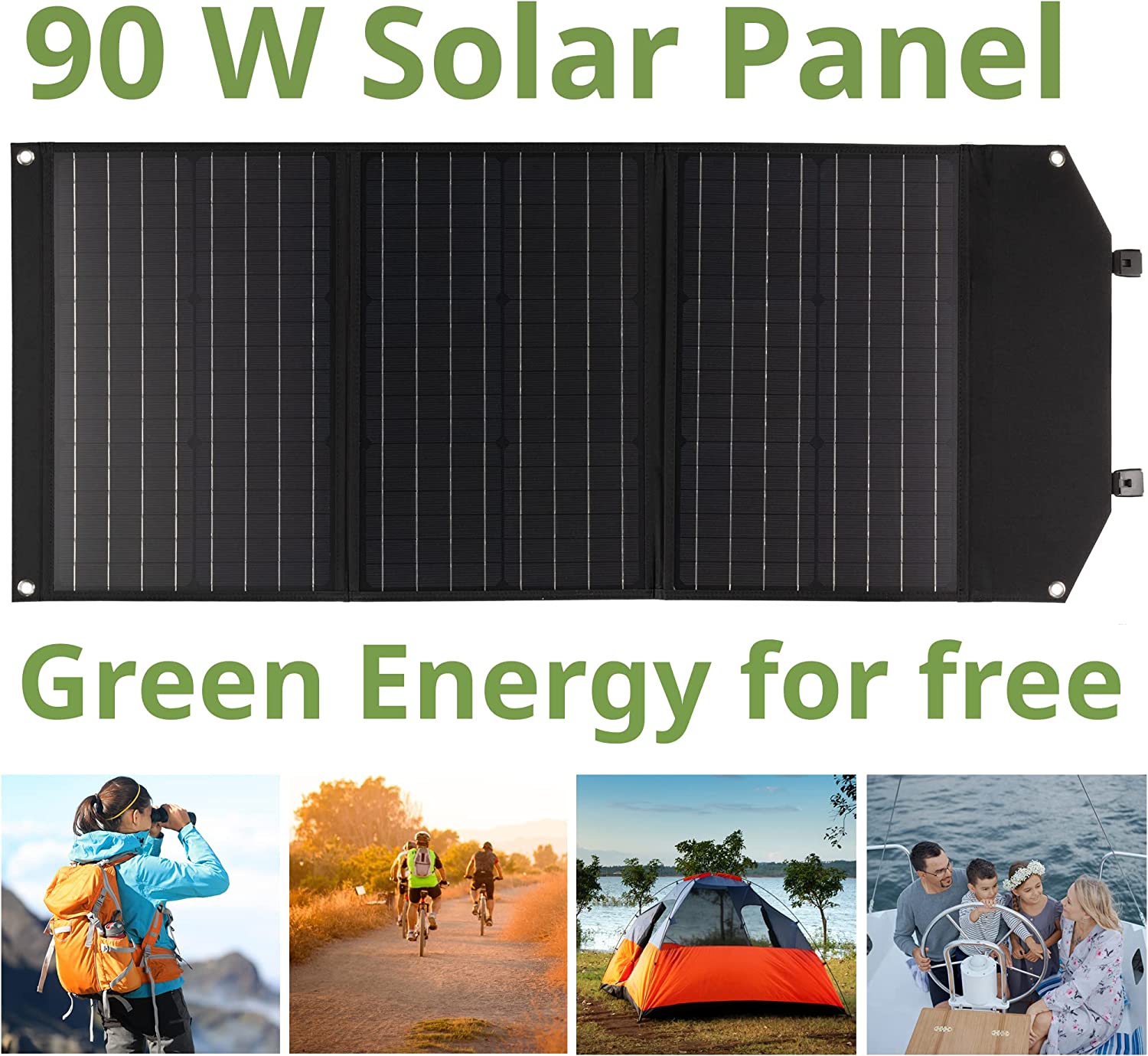 BRESSER Mobile Solar Charger 90 Watt with USB and DC output