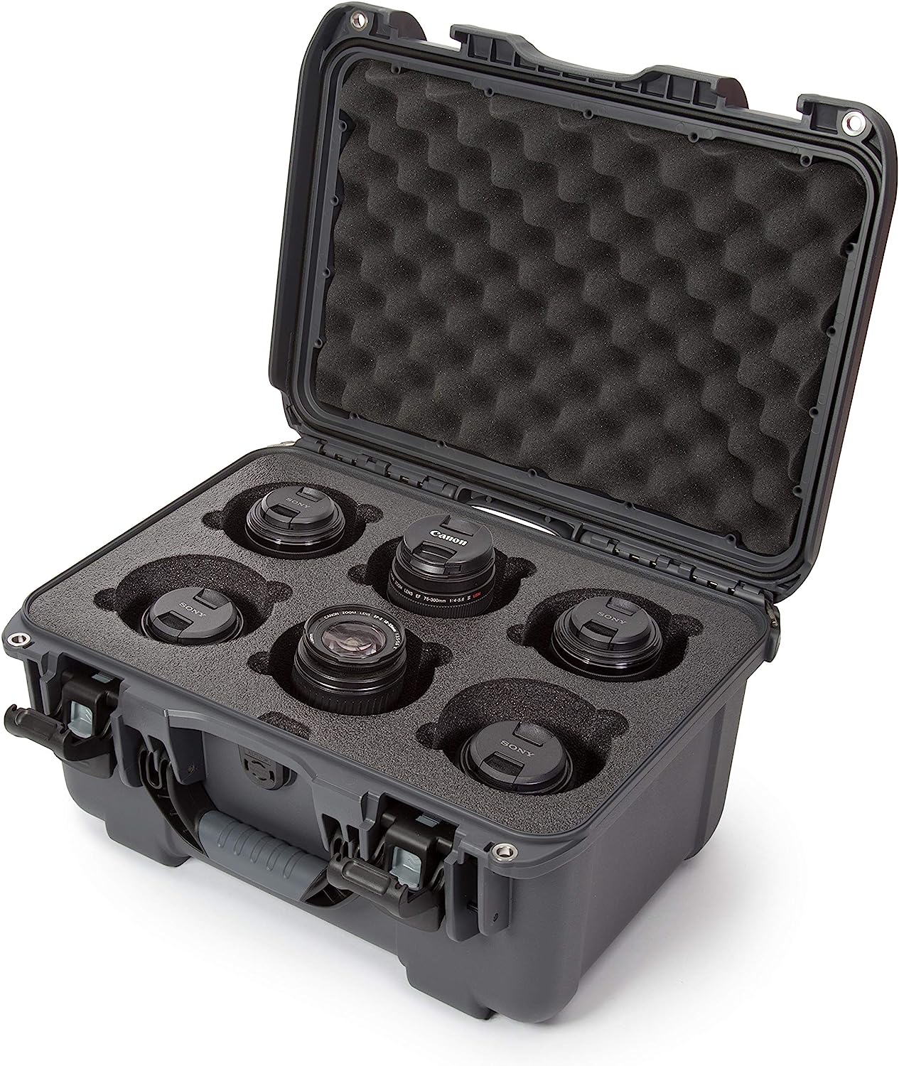 NANUK Protective Case 918 w/Custom Foam - Graphite (for 6-Up Lenses)